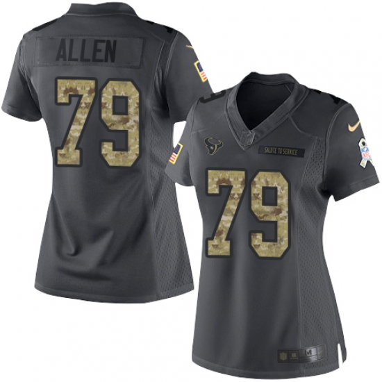Women's Nike Houston Texans #79 Jeff Allen Limited Black 2016 Salute to Service NFL Jersey - Ujersey