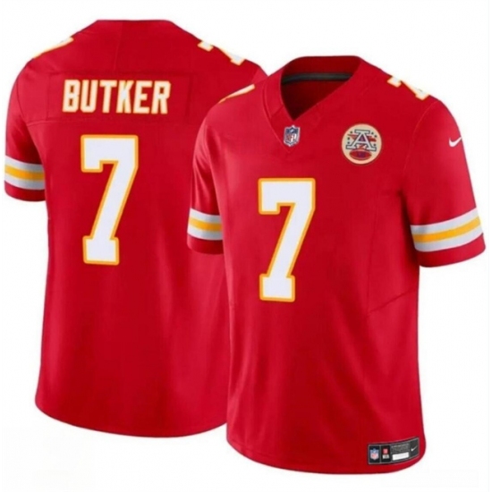 Men’s Kansas City Chiefs #7 Harrison Butker Red 2024 F.U.S.E Vapor Untouchable Limited Stitched Football Jersey - Ujersey