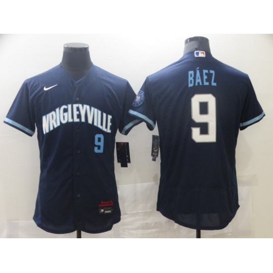 Men's Nike Chicago Cubs #9 Javier Baez Navy Royal Alternate Stitched Jersey - Ujersey