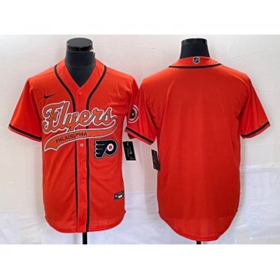 Men's Nike Philadelphia Flyers Blank Orange Cool Base Stitched Baseball Jersey - Ujersey