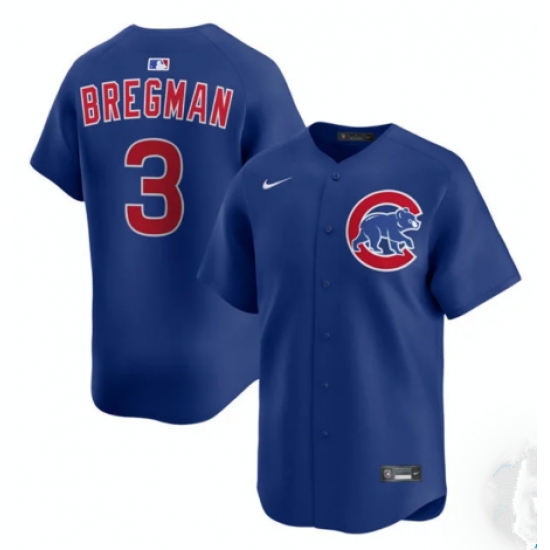 Men's Chicago Cubs #3 Alex Bregman Royal Limited Stitched Baseball Jersey - Ujersey
