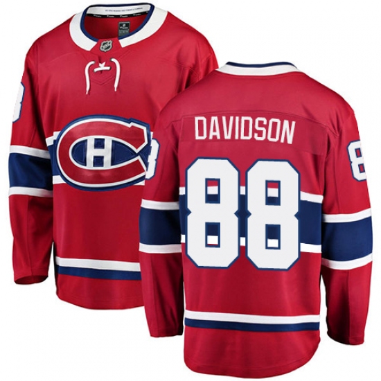 Men's Montreal Canadiens #88 Brandon Davidson Authentic Red Home Fanatics Branded Breakaway NHL Jersey - Ujersey