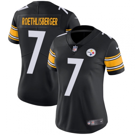 Women's Nike Pittsburgh Steelers #7 Ben Roethlisberger Black Team Color Vapor Untouchable Limited Player NFL Jersey - Ujersey