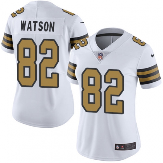 Women's Nike New Orleans Saints #82 Benjamin Watson Limited White Rush Vapor Untouchable NFL Jersey - Ujersey
