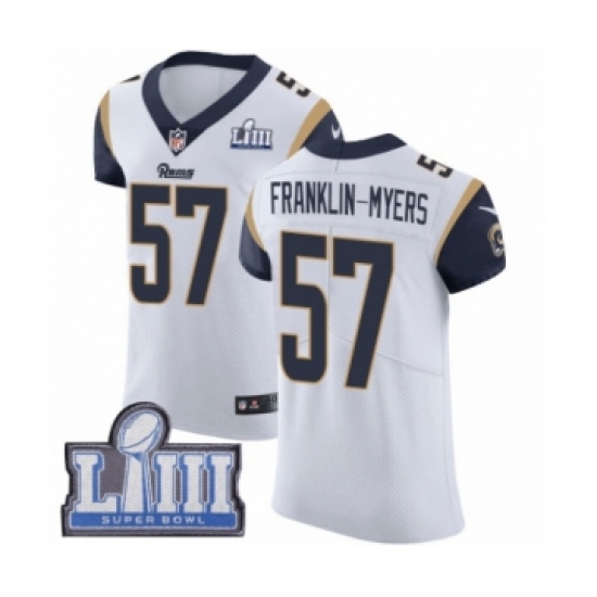 Men's Nike Los Angeles Rams #57 John Franklin-Myers White Vapor Untouchable Elite Player Super Bowl LIII Bound NFL Jersey - Ujersey