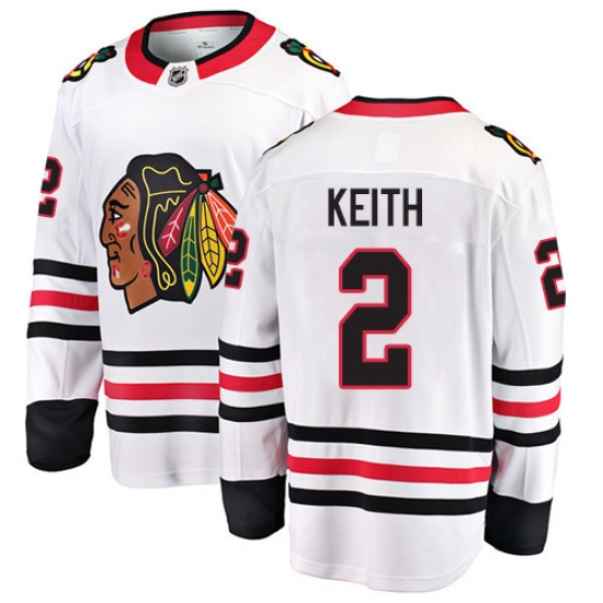 Men's Chicago Blackhawks #2 Duncan Keith Fanatics Branded White Away Breakaway NHL Jersey - Ujersey
