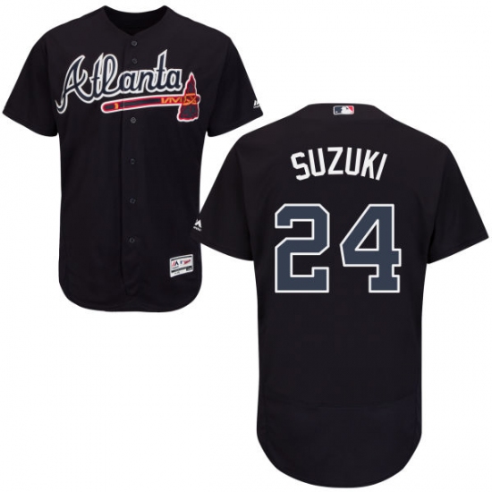 Men's Majestic Atlanta Braves #24 Kurt Suzuki Blue Flexbase Authentic Collection MLB Jersey - Ujersey