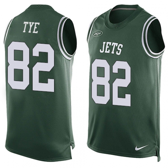 Men's Nike New York Jets #82 Will Tye Limited Green Player Name & Number Tank Top NFL Jersey - Ujersey