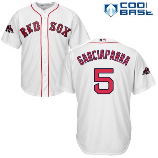 Youth Majestic Boston Red Sox #5 Nomar Garciaparra Authentic White Home Cool Base 2018 World Series Champions MLB Jersey - Ujersey