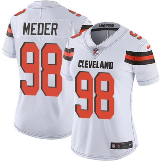 Women's Nike Cleveland Browns #98 Jamie Meder White Vapor Untouchable Limited Player NFL Jersey - Ujersey