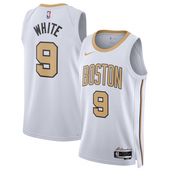 Men's Boston Celtics #9 Derrick White White 2025-26 City Edition Swingman Stitched Basketball Jersey - Ujersey