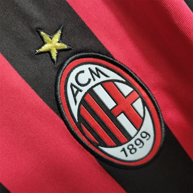 AC Milan Retro Soccer Jersey Home Long Sleeve Custom Shirt 2009/10 - ujerseystore