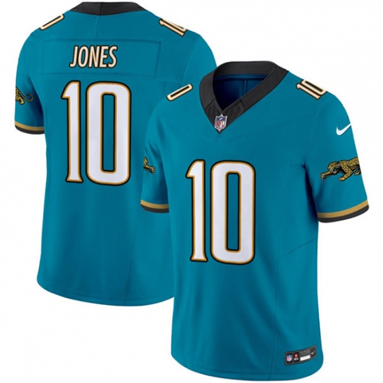 Men's Jacksonville Jaguars #10 Mac Jones Teal 2024 F.U.S.E. Prowler Throwback Vapor Limited Football Stitched Jersey - Ujersey