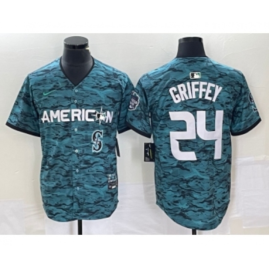 Men's Nike Seattle Mariners #24 Ken Griffey Teal 2023 All Star Cool Base Stitched Jersey - Ujersey