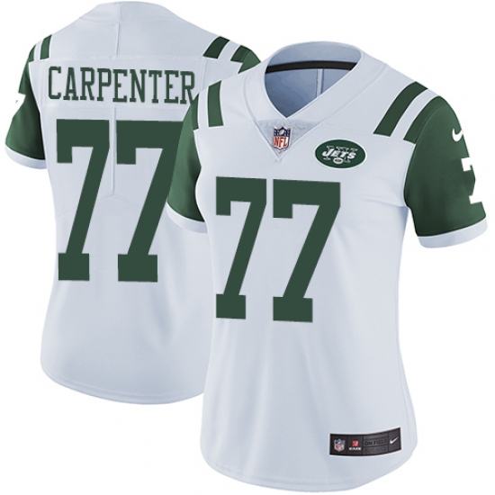 Women's Nike New York Jets #77 James Carpenter Elite White NFL Jersey - Ujersey