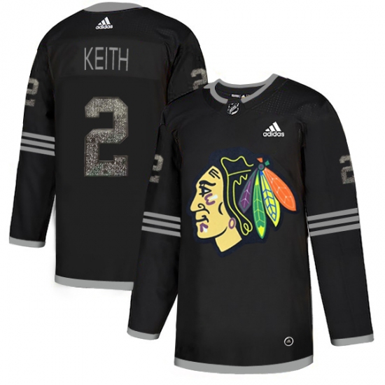 Men's Adidas Chicago Blackhawks #2 Duncan Keith Black Authentic Classic Stitched NHL Jersey - Ujersey