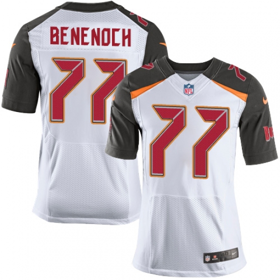 Men's Nike Tampa Bay Buccaneers #77 Caleb Benenoch Elite White NFL Jersey - Ujersey