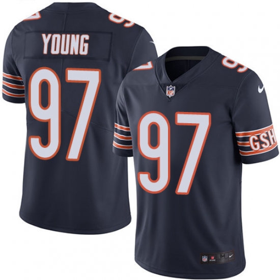 Youth Nike Chicago Bears #97 Willie Young Navy Blue Team Color Vapor Untouchable Limited Player NFL Jersey - Ujersey