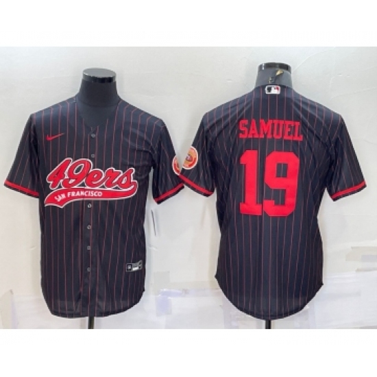 Men's San Francisco 49ers #19 Deebo Samuel Black Cool Base Stitched Baseball Jersey - Ujersey