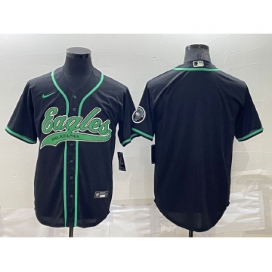 Men's Philadelphia Eagles Blank Black Stitched MLB Cool Base Nike Baseball Jersey - Ujersey