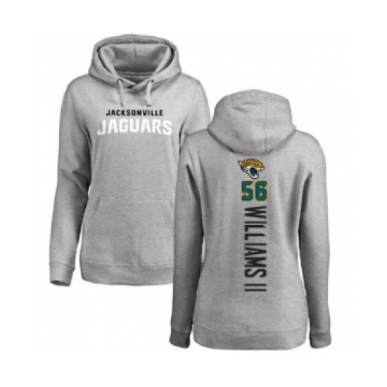 Football Women's Jacksonville Jaguars #56 Quincy Williams II Ash Backer Pullover Hoodie - Ujersey