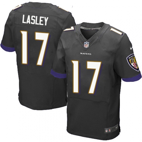 Men's Nike Baltimore Ravens #17 Jordan Lasley Elite Black Alternate NFL Jersey - Ujersey
