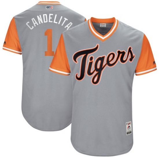 Men's Majestic Detroit Tigers #1 Jose Iglesias 