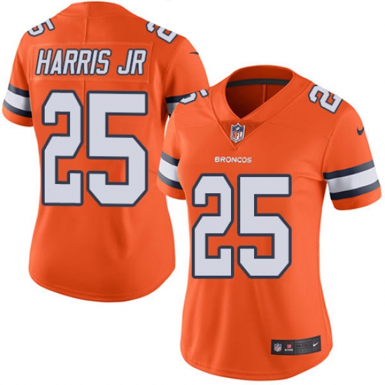 Women's Nike Denver Broncos #25 Chris Harris Jr Limited Orange Rush Vapor Untouchable NFL Jersey - Ujersey