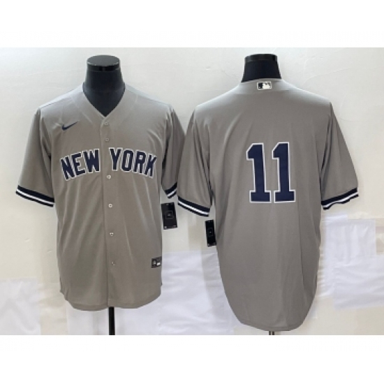 Men's New York Yankees #11 Anthony Volpe Gray Cool Base Stitched Baseball Jersey - Ujersey