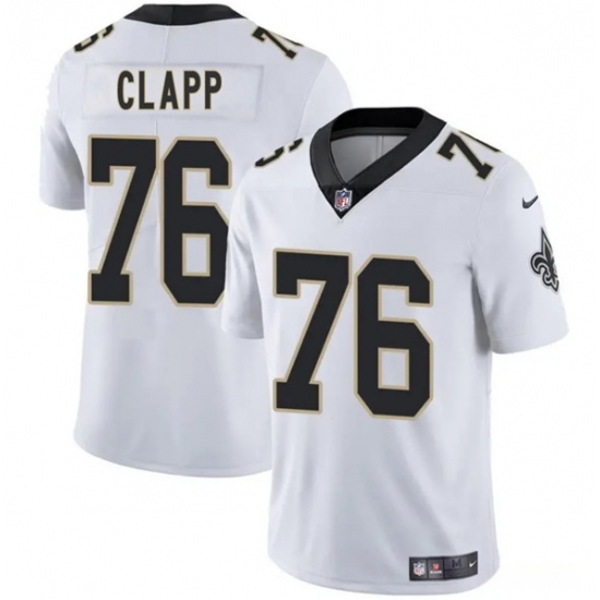 Men's New Orleans Saints #76 Will Clapp White 2025 Vapor Limited Football Stitched Jersey - Ujersey