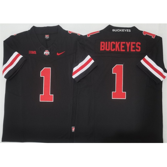 Men's Ohio State Buckeyes #1 Buckeyes Black 2025 F.U.S.E. Limited Stitched Jersey - Ujersey