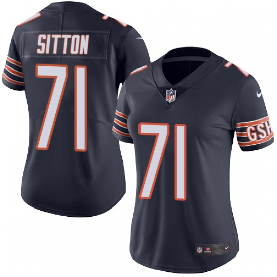 Women's Nike Chicago Bears #71 Josh Sitton Navy Blue Team Color Vapor Untouchable Limited Player NFL Jersey - Ujersey