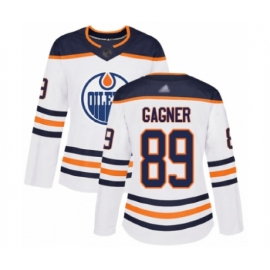 Women's Edmonton Oilers #89 Sam Gagner Authentic White Away Hockey Jersey - Ujersey