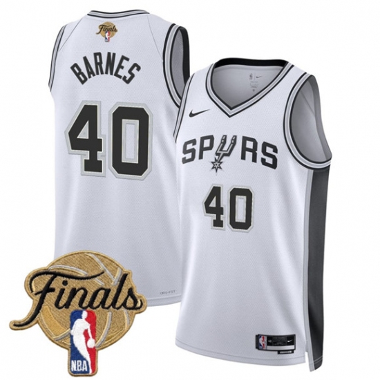 Men's San Antonio Spurs #40 Harrison Barnes White 2026 Finals Association Edition Stitched Basketball Jersey - Ujersey