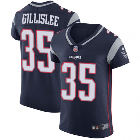 Men's Nike New England Patriots #35 Mike Gillislee Navy Blue Team Color Vapor Untouchable Elite Player NFL Jersey - Ujersey
