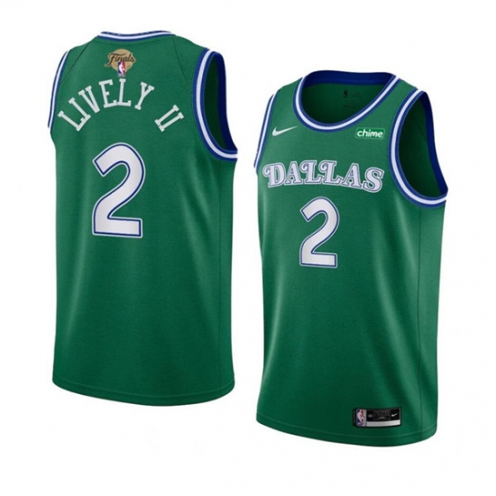 Men's Dallas Mavericks #2 Dereck Lively II Green 2024 Finals Classic Edition Stitched Basketball Jersey - Ujersey