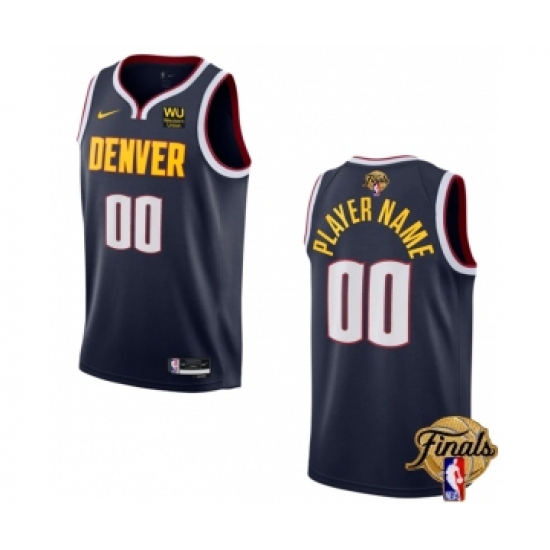 Men's Denver Nuggets Active Player Custom Navy 2023 Finals Icon Edition Stitched Basketball Jersey - Ujersey
