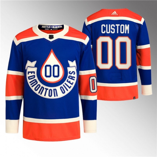 Men's Edmonton Oilers Custom 2023 Royal Heritage Classic Primegreen Stitched Jersey - Ujersey