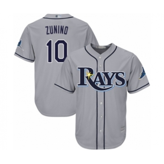 Youth Tampa Bay Rays #10 Mike Zunino Authentic Grey Road Cool Base Baseball Player Jersey - Ujersey