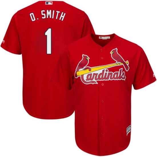 Men's Majestic St. Louis Cardinals #1 Ozzie Smith Replica Red Cool Base MLB Jersey - Ujersey