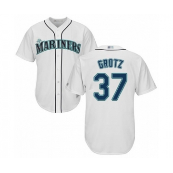 Youth Seattle Mariners #37 Zac Grotz Authentic White Home Cool Base Baseball Player Jersey - Ujersey