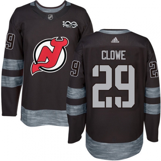 Men's Adidas New Jersey Devils #29 Ryane Clowe Authentic Black 1917-2017 100th Anniversary NHL Jersey - Ujersey