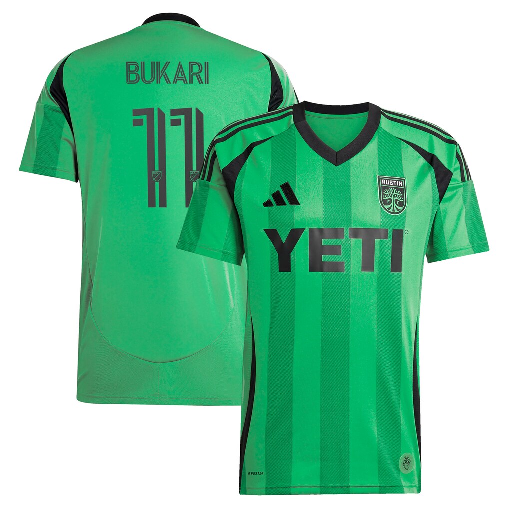 Men's Austin FC Osman Bukari adidas Green 2025 The Heartbeat Kit Replica Player Jersey - Ujersey