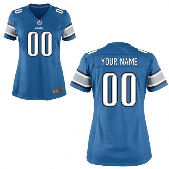 Women's Detroit Lions Nike Light Blue Custom Game Jersey - Ujersey