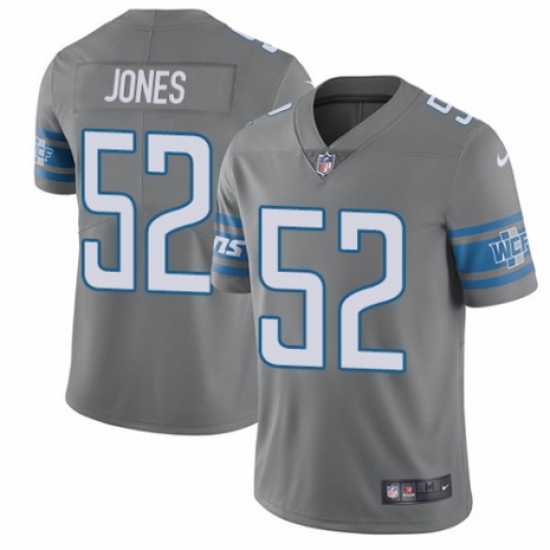 Men's Nike Detroit Lions #52 Christian Jones Elite Steel Rush Vapor Untouchable NFL Jersey - Ujersey