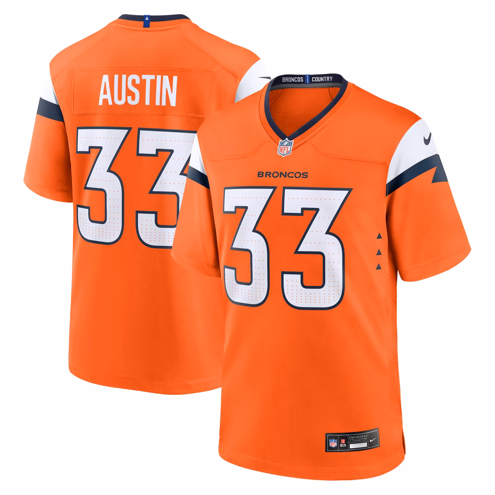 Men's Denver Broncos Brent Austin Nike Orange Team Game Jersey - U-jersey