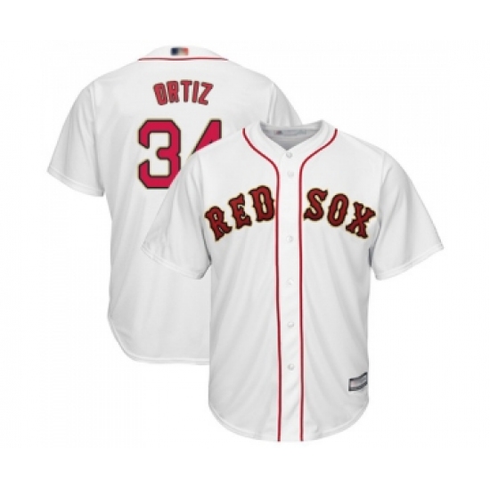 Youth Boston Red Sox #34 David Ortiz Authentic White 2019 Gold Program Cool Base Baseball Jersey