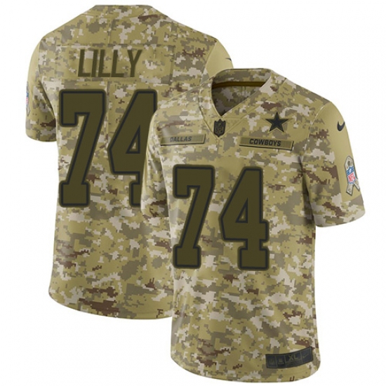 Men's Nike Dallas Cowboys #74 Bob Lilly Limited Camo 2018 Salute to Service NFL Jersey - Ujersey