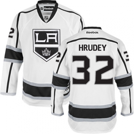 Women's Reebok Los Angeles Kings #32 Kelly Hrudey Authentic White Away NHL Jersey - Ujersey
