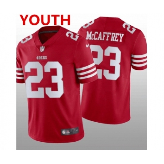 Youth San Francisco 49ers #23 Christian McCaffrey Red 2022 Vapor Untouchable Stitched Jersey - Ujersey